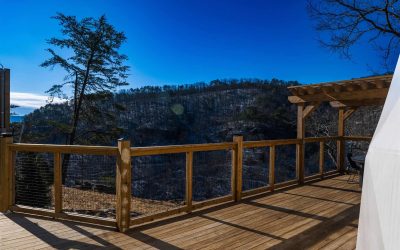 Dome 5 with private deck — Chattanooga-area glamping at The Canyon at Pond Creek