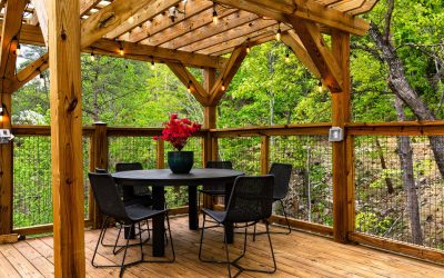 Interior view of Dome 2 luxury glamping accommodation at Canyon at Pond Creek