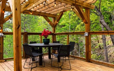 Interior view of Dome 2 luxury glamping accommodation at Canyon at Pond Creek